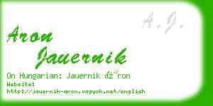 aron jauernik business card